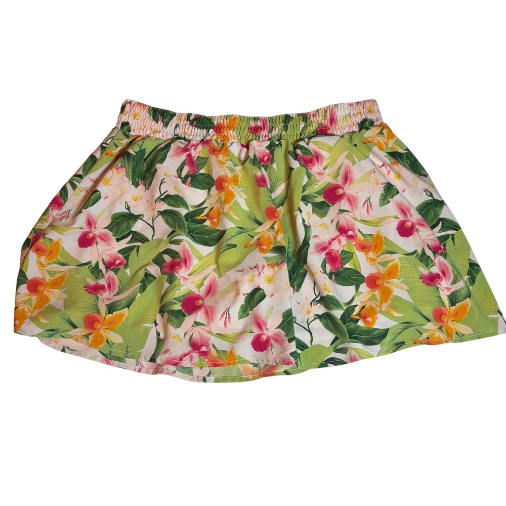 Tommy Bahama Womens XL Tropical Floral Pull On Skort Resort Golf Travel Skirt